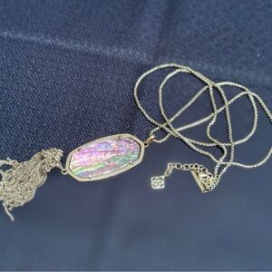 Kendra Scott Elegant Silver and Abalone Pendant Necklace